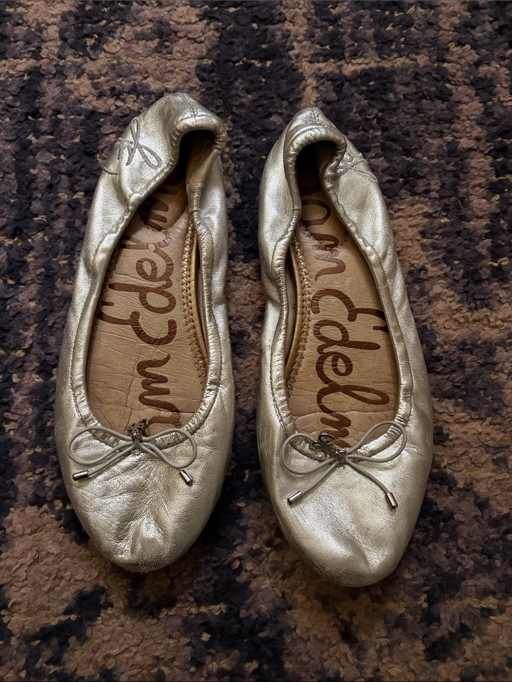 Sam Edelman Metallic Silver Leather Ballet Flats